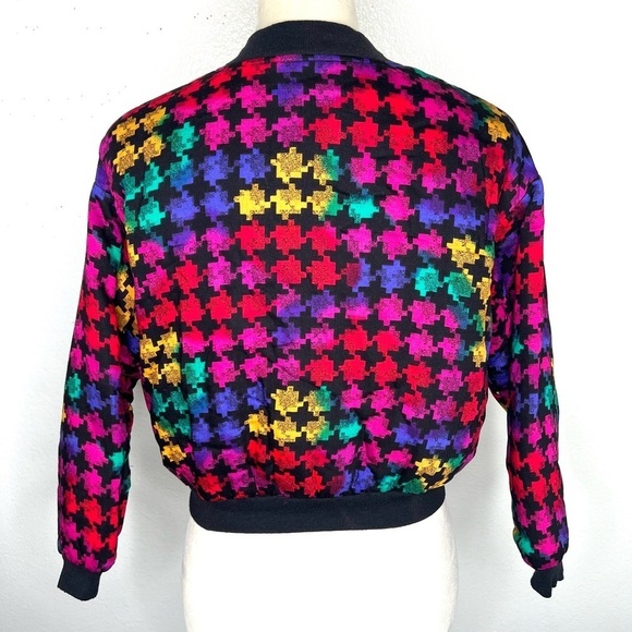 VINTAGE Amy Byer Cropped Jacket Zip Up Bomber Size Medium 10 - 12 Vtg 1980s - Picture 3 of 8